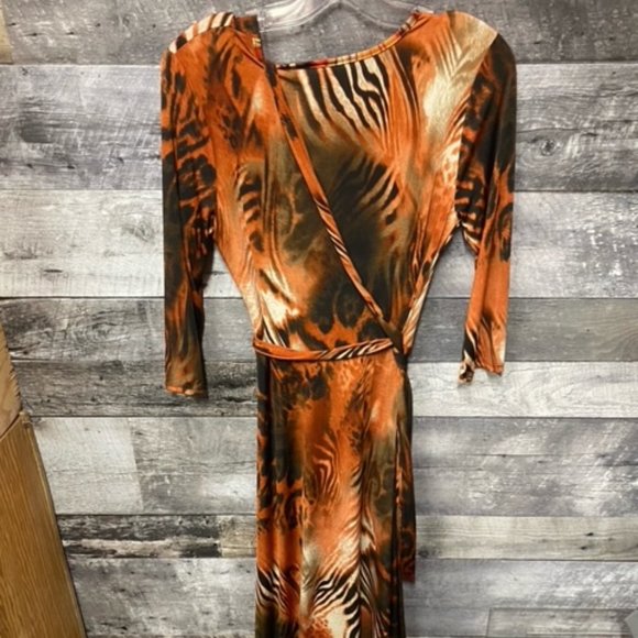 GOTSTYLE Animal Print Travel Resort Long Dress - Size: L - MI USA - **EUC** - Picture 2 of 6